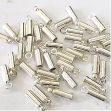 Beadalon Nickel-Free Base Metal End Caps for 1.7mm Cord - Silver Plated
