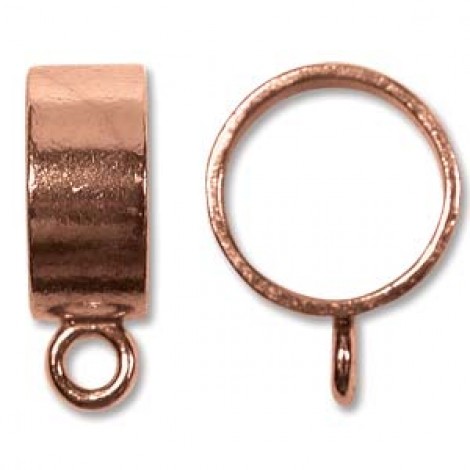 11.5mm Large Copper Cord Round Bail with Loop