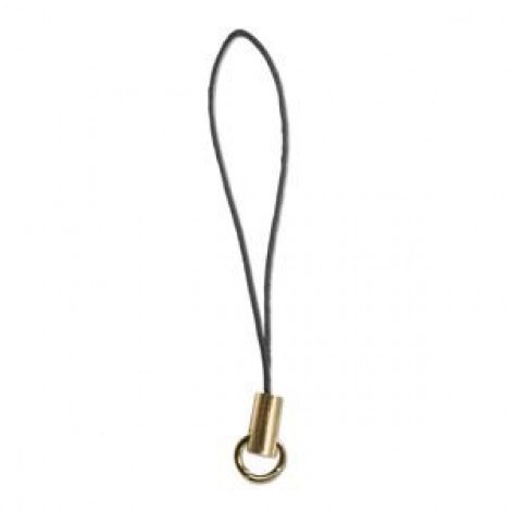 Cell Phone Strap w-Jumpring - Gold Plated