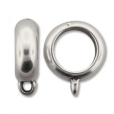 18x5mm (10mm ID) Ant Silver Plated Bail with Loop