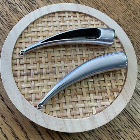 66x14mm (10mm ID) Ant Silver Curved Cord End Caps - Per Pair - Left + Right 66x14mm (10mm ID) Ant Silver Curved Cord End Caps - Per Pair - Left + Right