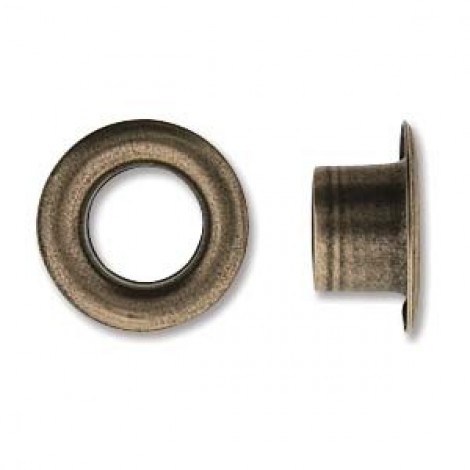 1/4in Eyelets - Antique Brass Plate - Pack of 24