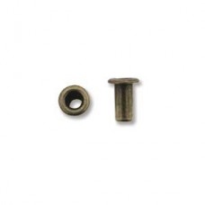 3/32x1/5in (2.4x5mm) Ant Brass Plated Eyelets - Pk 48