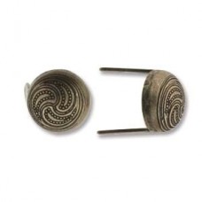 Create Recklessly 5/16" Ant Brass Swirl Imprint Spot - Pack of 24