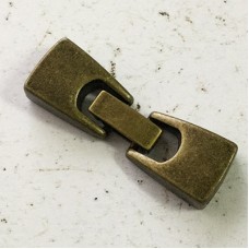 40x13mm (ID-10x2mm) Antique Bronze Plated 10x2mm Flat Leather Snap Clasp