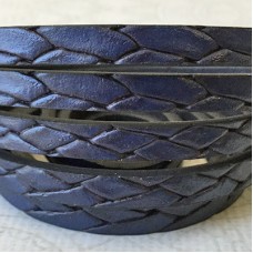 5x2mm Vegan Friendly PU Flat Braided Bolo Design Faux Leather - Deep Blue - 1m Strip