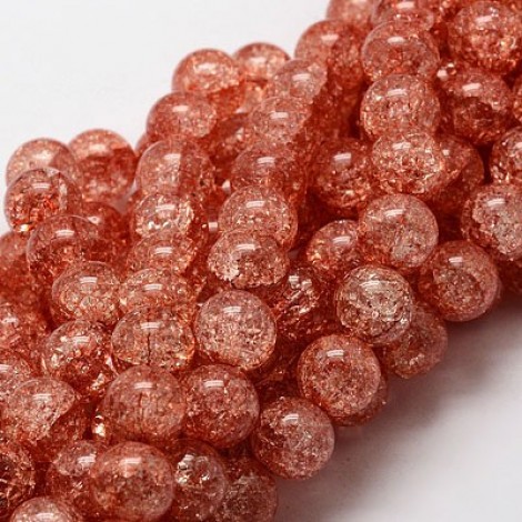 12mm Glass Crackle Beads - Tomato