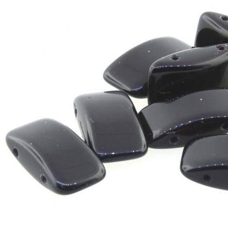 9x17mm Czech Glass 2-Hole Carrier Beads - Jet - Per 15 beads 9x17mm Czech Glass 2-Hole Carrier Beads - Jet - Per 15 beads