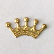 15mm Raw Brass Crown Charms - Pack of 4