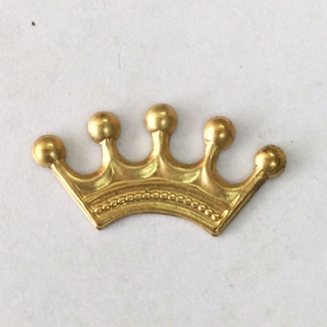 15mm Raw Brass Crown Charm