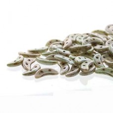 4.5x10mm Czechmates Crescent 2-Hole Beads - Opaque Ultra Luster Green - 10gm