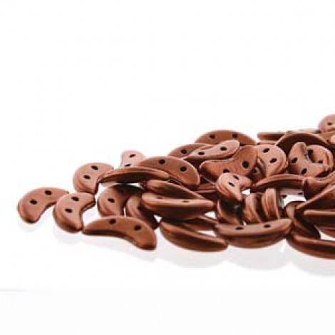 4.5x10mm Czechmates Crescent 2-Hole Beads - Matte Metallic Dark Copper - 10gm 4.5x10mm Czechmates Crescent 2-Hole Beads - Matte Metallic Dark Copper - 10gm