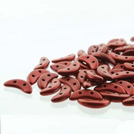 4.5x10mm Czechmates Crescent 2-Hole Beads - Matte Metallic Lava - 10gm