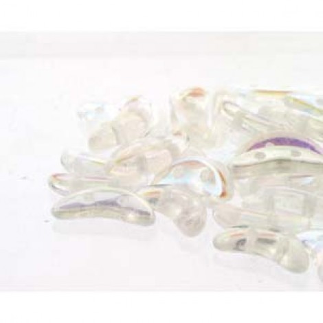 4.5x10mm Czechmates Crescent 2-Hole Beads - Crystal AB - 10gm 4.5x10mm Czechmates Crescent 2-Hole Beads - Crystal AB - 10gm