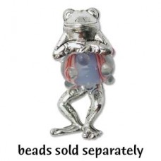 Frog Bead Critter - Antique Silver