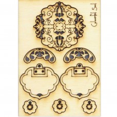 Colourful Soul Wood Jewelry Pop-Outs by Vintaj - 2.7x3.8in Swirling Clouds Panel