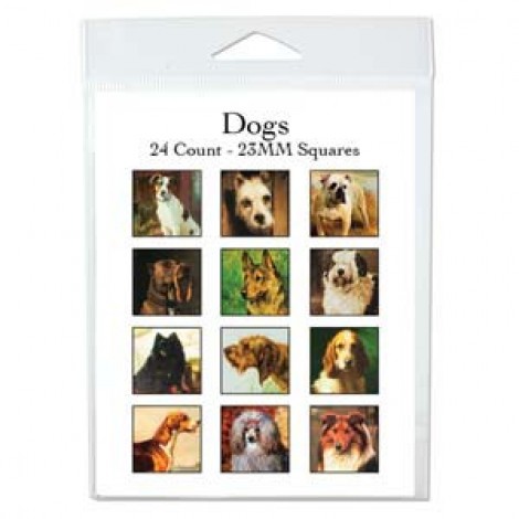 23mm Dogs in Art Square Collage Sheet - 24 images