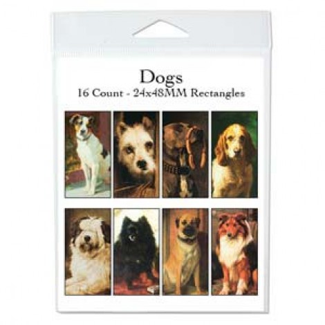 24x48mm Dogs in Art Rect Collage Sheet - 16 images