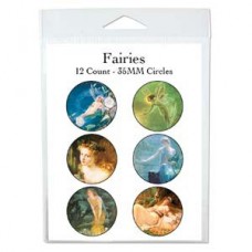 35mm Victorian Fairies Circle Collage Sheet - 12 images