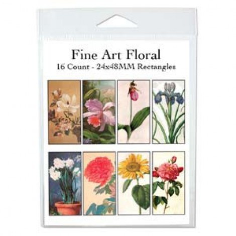 24x48mm Flowers in Art Rect Collage Sheet - 16 images