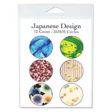 35mm Japanese Art Circle Collage Sheet - 12 images