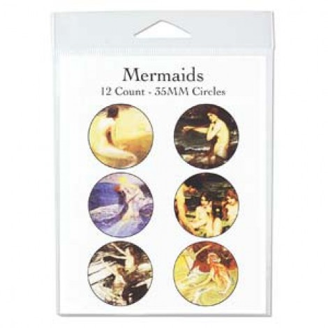 35mm Mermaids Circle Collage Sheet - 12 images 35mm Mermaids Circle Collage Sheet - 12 images