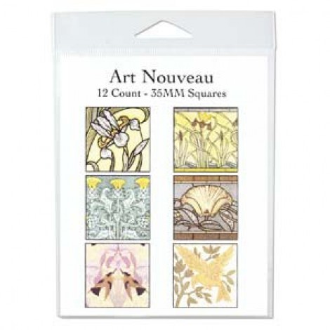 35mm Art Nouveau Square Collage Sheet - 12 images