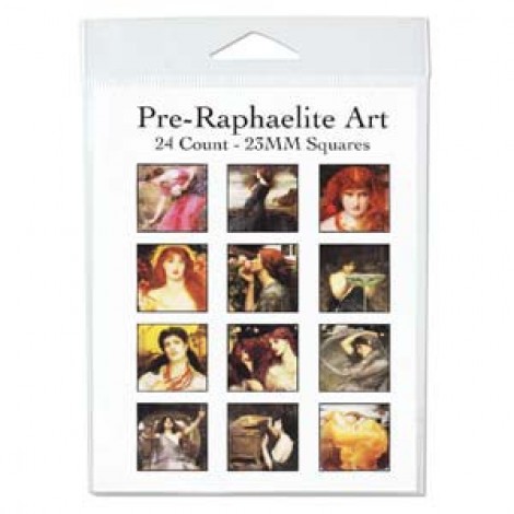23mm Pre-Raphaelite Art Square Collage Sheet - 24 imag