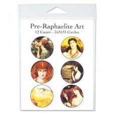 35mm Pre-Raphaelite Art Circle Collage Sheet - 12 images