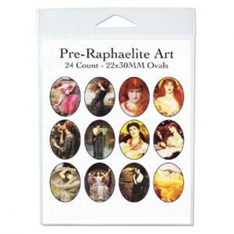 22x30mm Pre-Raphaelite Oval Collage Sheet - 24 images