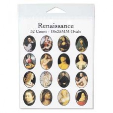 18x25mm Renaissance Art Oval Collage Sheet - 32 images