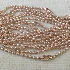 2mm x 65cm Rose Gold Plated Ball Chain Necklace with clasp