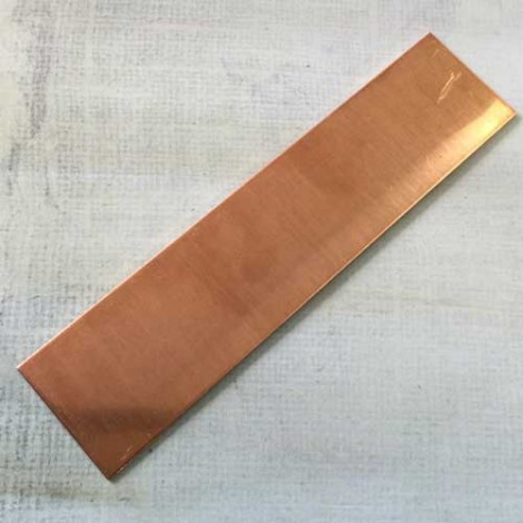 18ga Half-Hard Copper Metal Strip Sheet - 6x1.5" (15x3.8cm)