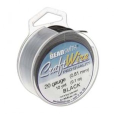 20ga Beadsmith Wire Elements Craft Wire - Black - 10yd