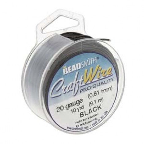 18ga Beadsmith Wire Elements Craft Wire - Black - 7yd