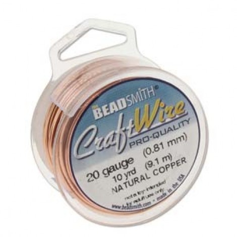 20ga Beadsmith Wire Elements Pro-Quality Craft Wire - Natural Copper 10yd