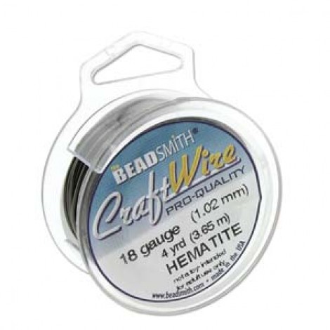 18ga Beadsmith Pro-Quality Hematite Craft Wire - 4yd