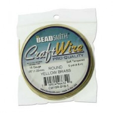 16ga Beadsmith Pro-Quality Wire - Bare Yellow Brass