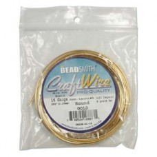 16ga Beadsmith Wire Elements Pro-Quality Craft Wire - Anti-Tarnish Gold