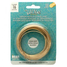 16ga Beadsmith Wire Elements Dead Soft Anti-Tarnish Craft Wire - Gold