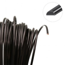 18ga Beadsmith Wire Elements Dead Soft Tarnish Resistant Half-Round Wire - Black - 7yd (6.4m)