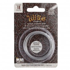 18ga Beadsmith Wire Elements Anti-Tarnish Half-Round Wire - Titanium Colour - 4yd (3.65m)