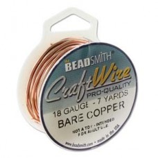 18ga Beadsmith Pro-Quality Wire - Bare Copper