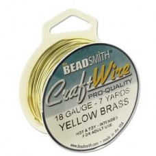 18ga Beadsmith Pro-Quality Wire - Bare Yellow Brass