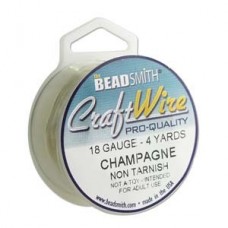 18ga Beadsmith Pro-Quality Round Wire - Champagne Gold - 3.65m