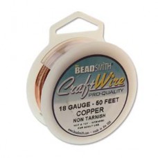18ga Beadsmith Wire Elements Natural Copper Tarnish Resistant Wire- 1/4lb (15.2m)