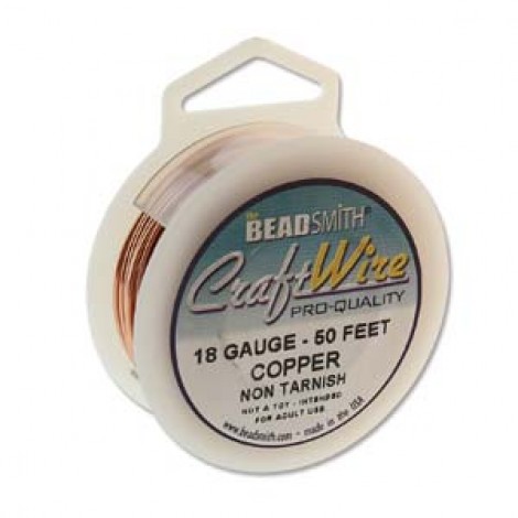 18ga Beadsmith Wire Elements Natural Copper Tarnish Resistant Wire- 1/4lb