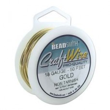 18ga Beadsmith Wire Elements Wire - Anti-Tarnish Gold - 1/4lb