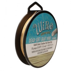 18ga Beadsmith Wire Elements Dead Soft Anti-Tarnish Wire - Gold - 1/4lb - 50ft