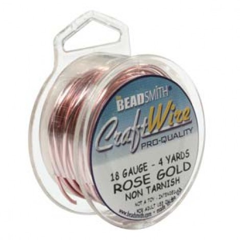 18ga Beadsmith Wire Elements Anti-Tarnish Rose Gold Craft Wire - 4yd
